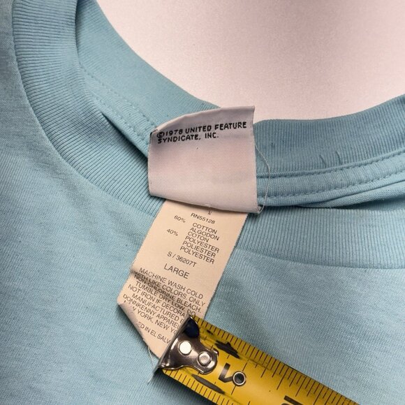 Vintage Garfield Cartoon T Shirt Adult Large 21x24.5 Blue Gimme Coffee - Picture 12 of 14